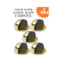 5 Adet Gold Yarım Daire Yapışkanlı Kapı Tamponu Kapı Stoperi Metal Kapı Stopu Durdurucu