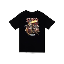 Avatar The Last Airbender Zuko Baskılı %100 Pamuk Unisex Siyah T-shirt SIYAH