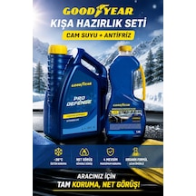 Goodyear Goodyear Kış Antifriz Seti Mavi Organik 4 Mevsim Antifriz -36 C 3 L + Kış Antifrizli Cam Suyu 1,8 L