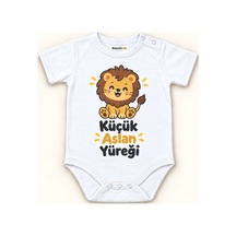 Babylimon Küçük Aslan Yüreği Beyaz Kısa Kollu Çıtçıtlı Bebek Zıbını Beyaz - Küçük Aslan Yüreği - 928161945 Beyaz - Küçük Aslan Yüreği