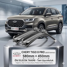 Chery Tiggo 8 Pro Silecek Takımı 2023 Sonrası - Silbak Professional Serisi - 580mm + 450mm Tam Uyum