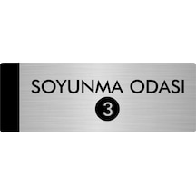 Metal Yönlendirme Levhası, Departman Kapı Isimliği Soyunma Odası 3 10x20 Cm Gümüş Renk
