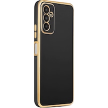 Samsung Galaxy Uyumlu M23 Kılıf Zore Kenarı Gold Renk Silikon Bark Kapak