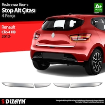 S-Dizayn Renault Clio 4 Hb Krom Stop Alt Çıtası 4 Prç 2012 Üzeri