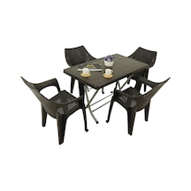 Depootoptan Mandella Zeugma 70 x 120 CM Katlanır Ayak 4 Kişilik Polo Koltuk Masa T Kahverengi