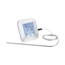 Ulzyvf Dokunmatik Ekranlı Dijital Et Termometresi - 8 Et Modu, Zamanlayıcı Ve Alarmlı Gümüş Gümüş