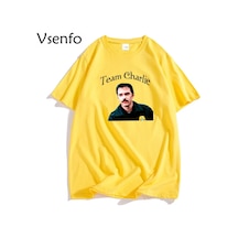Flood Of Style Baba Kuğu Klasik Alacakaranlık T Shirt Charlie Kuğu T-shirt Pamuk Bella T-shirt Kısa Kollu Te Sarı