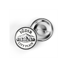 5 Adet İğneli Çanta Rozeti - Şehir Ovası - Iğdır - 44 MM Çok Renkli