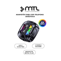 Telefon Tablet Soğutucu Fan Magsafe Uyumlu, Klipsli, Rgb, 3 Kademeli Siyah Mt8466