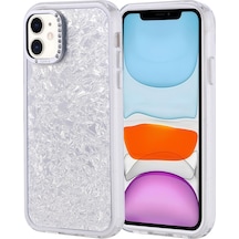 Apple Uyumlu iPhone 11 Kılıf Kamera Çerçevesi Taşlı Ve Parlak Yapılı Şık Kapi Premium Kapak Gümüş
