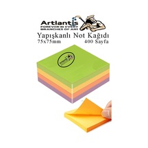 Yapışkanlı Not Kağıdı 4 Renk 400 Sayfa 1 Paket Bahar Küp Blok Yapışkanlı Postit 75x75 Mm Renkli