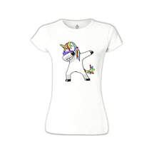 Unicorn - Rainbow Beyaz Kadın Tshirt 001