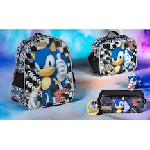 Sonic Anaokul Çanta Seti 3 Parça Çok Renkli
