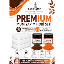 Premium Mum Yapım Hobi Seti - Parafin Wax 250 Gr - 2'li Toz Mum Boyası Seti - Kahverengi, Turuncu Bkfabpw2502kht Karışık