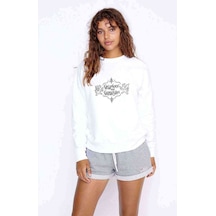 Riverdale Gryphons And Gargoyles Baskılı Beyaz Kadın Sweatshirt