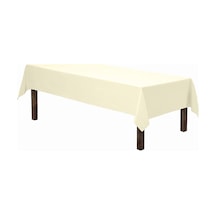 Sıvı Geçirmez Dertsiz Keten Masa Örtüsü Krem