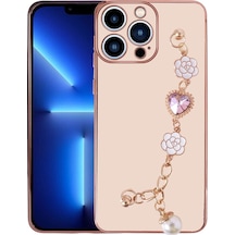 Apple Uyumlu iPhone 14 Pro Max El Tutamaçlı Kamera Korumalı Klfs Taka Silikon Kılıf-pembe Pembe