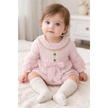 Cayzen Müslin Romper Çorap Aksesuarlı 186 Pudra Pembe Pudra Pembe