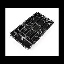 Siyah - 4 Bölmeli Çekmece İçi Kaşıklık 36x20cm 4172 Çok Renkli