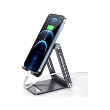 Ayrex Juo Alüminyum Katlanabilir Metal Masaüstü Telefon Tutucu Standı Uzay Grisi