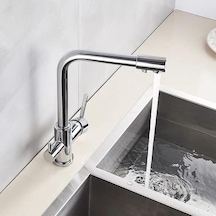 3 Yollu Arıtma Bataryası Arıtma Çıkışlı Eviye Batarya Sıcak Gümüş