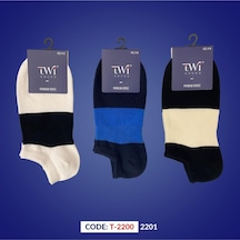 Twisocks Pamuk Patik Premium Çorap 12'li - Karışık Mavi