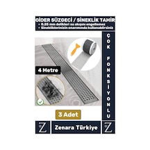 Suya Dayanıklı 0.55 Mm Delikli Sineklik Tamir Kiti Gider Süzgeci Saç Kıl Ayırıcı 12 Cmx4 Metre 3adet