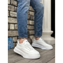 Ba0332 Merdiven Desen Bağcıklı Erkek Yüksek Taban Beyaz Cilt Spor Ayakkabı 001 Ba0332 Merdiven Desen Bağcıklı Erkek Yüksek Taban Beyaz Cilt Spor Ayakkabı 001