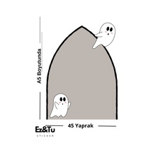 Hayalet Temalı A5 Bloknot Defteri 45 Yaprak Çok Renkli