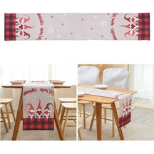 Ganzhoushop Yumuşak Yemeği Tatil Rudolph Partileri Örtüsü Noel Masa Örtüsü İçin Dikdörtgen Desenli Dekoratif Örtü Cm Akşam 2022sa40 176x34 Kn