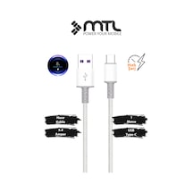3.4a Usb To Type-c Hasır Hızlı Şarj Ve Data Aktarım Kablosu 1 Metre Mt2453