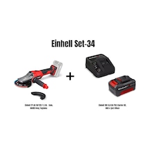 Einhell Set-34 Einhell Tp-ag 18/125 F Li Bl - Solo, Akülü Avuç Taşlama+einhell 18v 4,0 Ah Pxc Starter Kit, Akü & Şarj Cihazı