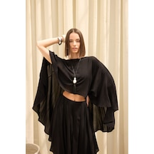 Mai Collection Marina Etek Detaylı Siyah Pantolon Takım