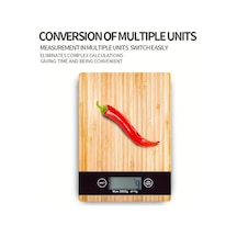 Crown Dijital Hassas Mutfak Tartısı - Terazisi-hassas Ölçüm 5kg Bambu Görünümlü Bx40 Diğer