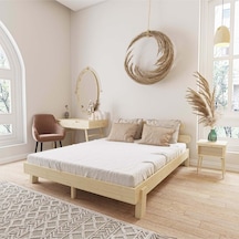 Damla Model Doğal Ahşap Karyola Ve 2 Komodin Set