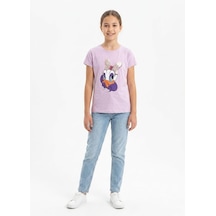 Stsahra Kız Çocuk Mor T-shirt