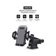 Araç İçi Cam Vantuzlu Telefon Tutucu Teleskopik 360 Dönebilen Oto Telefon Tutacağı Diğer