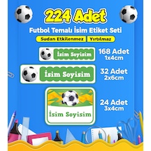 Futbol Temalı Okul Kreş Kişiye Özel İsim Etiket Seti - Model 34 Çok Renkli