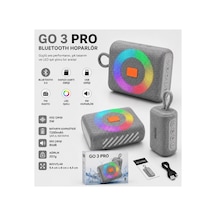 Go3 Pro 5w Bluetooth Speaker Rgb Led Işıklı Tws Özellikli Fm Radyo Sd Kart Usb Girişli Şarjlı Taşınabilir Hoparlör