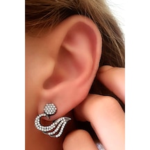 Zirkon Taşlı Gümüş Earcuff Cift Küpe N11.99381