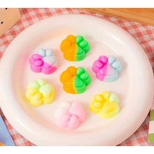 6 Adet Sevimli Mini Sukuşi Kedi Patisi Oyuncaklar, Mochi Squishy Yumuşak Kedi Pençesi, Stres Ön