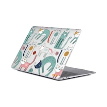 Desenli MacBook Pro 13" A1706 /A1708 /A1989 /A2159 Laptop Kılıfı Kedi