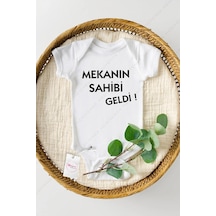 Hediyenza Mekanın Sahibi Geldi Özel Tasarım Bebek Zıbın Pamuklu Çıtçıtlı Body Beyaz