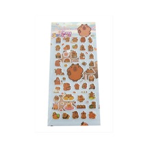 Happy - 225 - Kabartmalı - Nazblsmm - Sticker Kahverengi