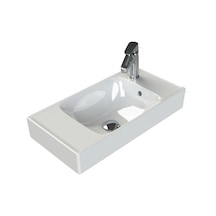 Sağ Delikli 60x30 Cm Turkuaz Seramik Lavabo Modern Tasarım 508 Yeşil