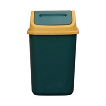 Vkemall Yeşil Plastik Ters Çevrilebilir Kapaklı Çöp Kutusu, Koku İzole Edici, Dar Tasarım, Evde Her Yere Uygun 32.5x18.5x18.5cm