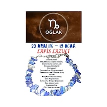 Gümüştel El Sanatları Sertifikalı Burç Taşı Oğlak Burcu Lapis Lazuli Taşı Bileklik Çok Renkli