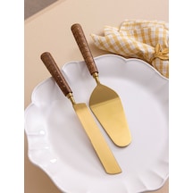 The Mia Ckb0271 Wood Pasta Servis Takımı 2 Parça Gold