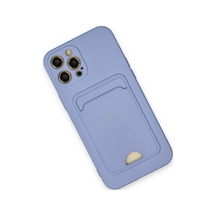 Apple iPhone  Uyumlu- 12 Pro Max Kılıf Kelvin Kartvizitli Silikon - Lila