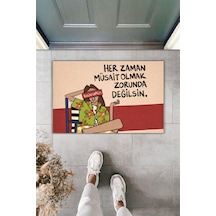 Rugmood Modern Dijital Baskı Paspas - Her Zaman Müsait Olmak Zorunda Değilsin - Kapı Önü Paspası Çok Renkli